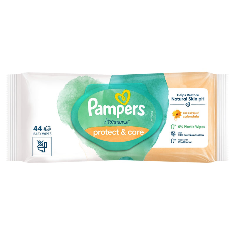 Pampers Harmonie Protect & Care | Servetele Umede pentru Copii cu Galbenele
